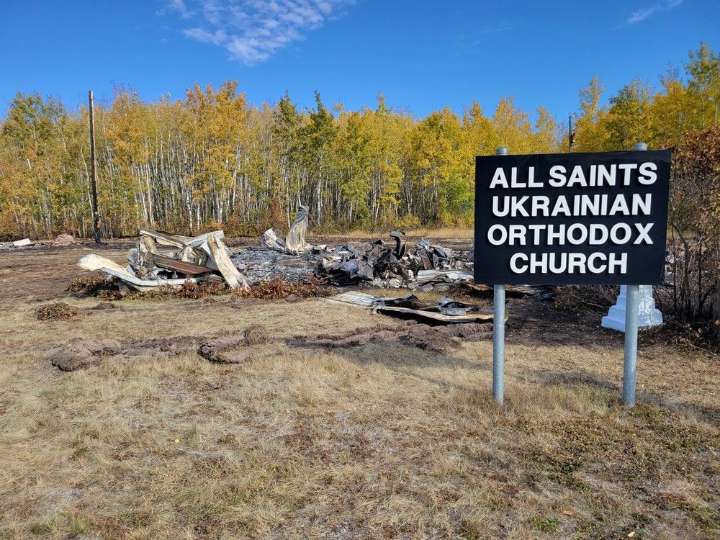 'Gut wrenching': Century-old Alberta church burns in crime spree arson