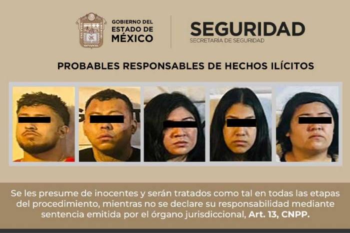 Detienen a cinco personas probables integrantes de grupo delictivo con orígenes en el estado de Michoacán