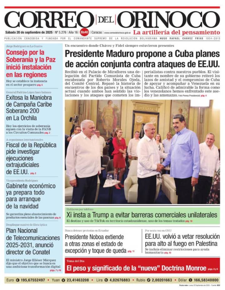 Edición Impresa Correo del Orinoco N° 5.276