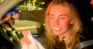 Bonnie Blue mobbed by uni students as she stays in 'Bang Bus' after club punch