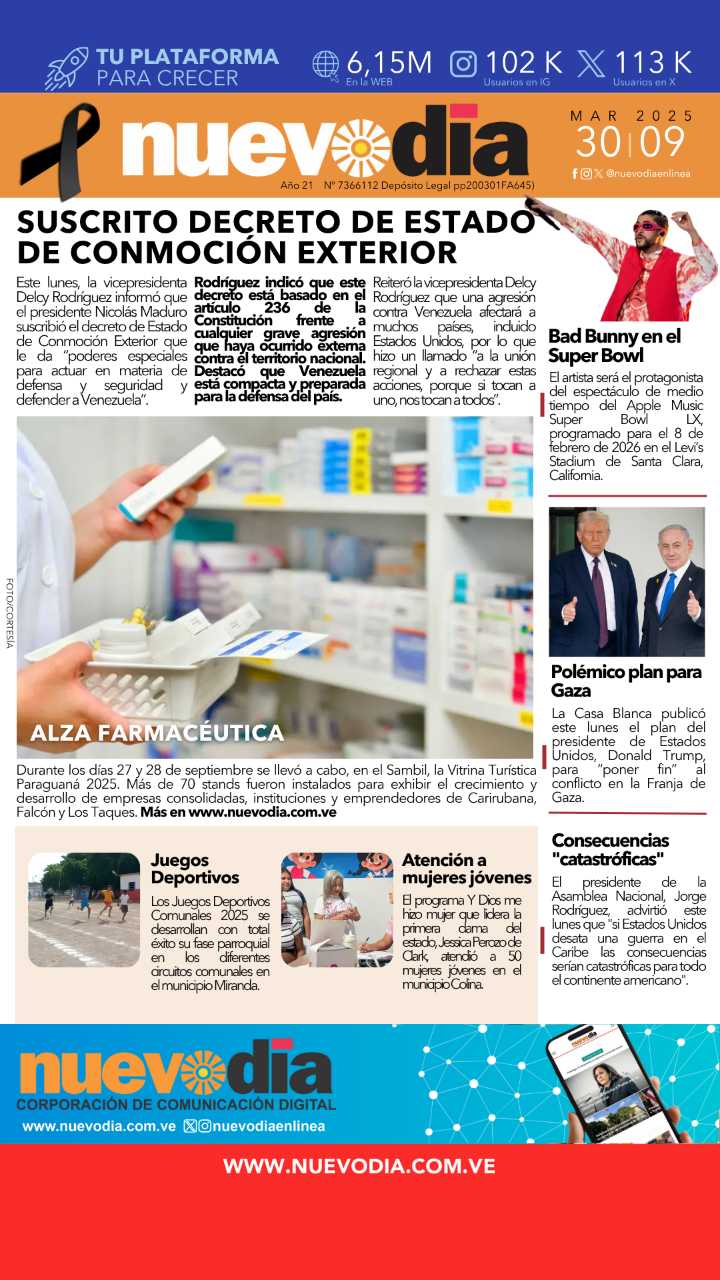 Portada martes 30 de septiembre de 2025