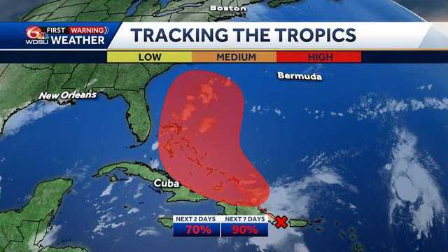 Invest 94-L expected to stregnthen near the Bahamas, could become a tropical depression