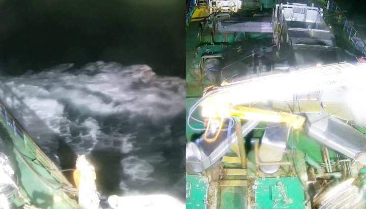 Destellos en el agua y linternas: revelan registros posteriores al choque entre Bruma y Cobra