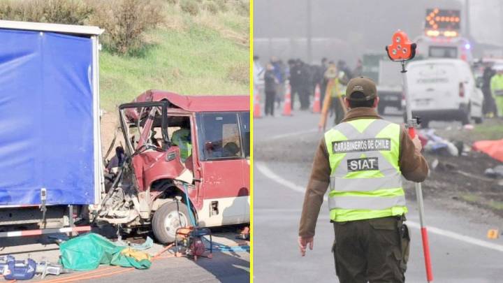 21 personas lesionadas deja grave colisión entre bus escolar y camión en la Ruta 5 Norte