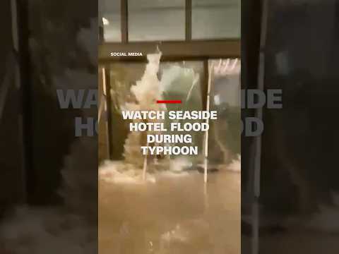 Rush of water blasts through Hong Kong hotel windows