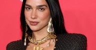 Dua Lipa’s Midnight Blue Sequin Gown Had A Cleavage