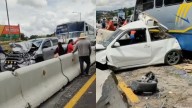 Autobús de Pasajeros Embistió Varios Vehículos en Carretera Apizaco