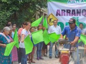 Más obras de pavimentación arrancó Clara Castro en Chalco y Ahuacatitla