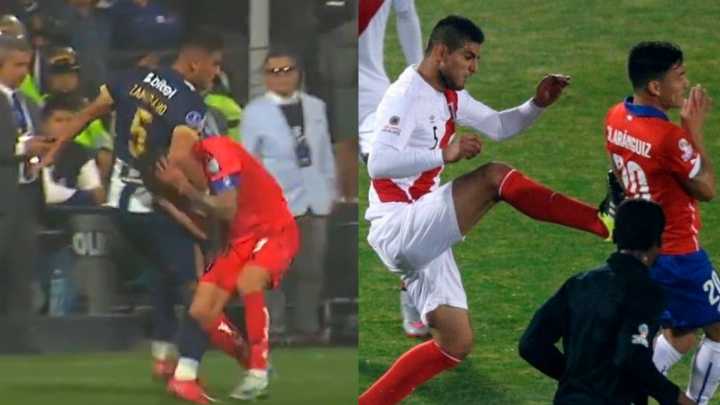 Como en el 2015: Carlos Zambrano fue expulsado tras golpear a Charles Aránguiz (VIDEO)