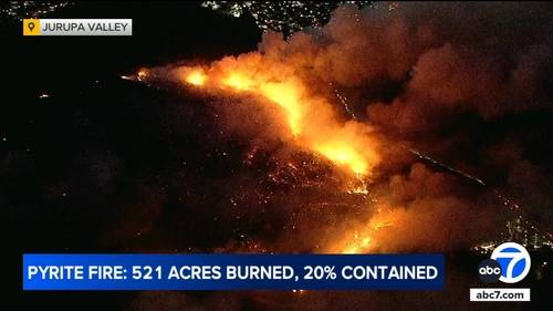 Pyrite Fire: Evacuation warnings remain in effect as Jurupa Valley brush fire burns more than 500 acres