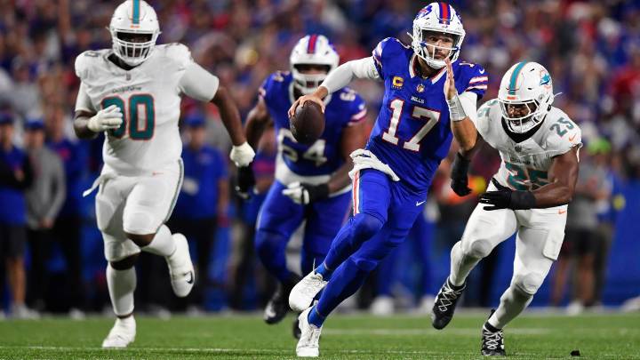 Allen’s three TDs and Bernard’s pick secure Bills’ win over spiralling Dolphins