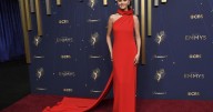 See photos of stars arriving at the Emmy Awards and standout fashion moments