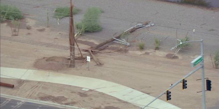 Downed power lines close road in Casa Grande