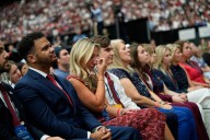 “I forgive him.” Thousands gather for emotional Charlie Kirk memorial