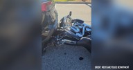 Motorcyclist seriously injured after sliding into back of car: Police