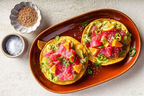 Tuna tostadas are a cool, crispy restaurant-style dish to make at home