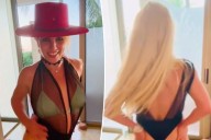 Britney Spears smacks her butt and rubs her chest during racy dance in sheer bodysuit
