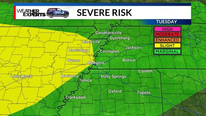 A Few Severe Storms Possible Tuesday