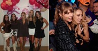 Taylor Swift Rocks Bright Red Lipstick and Towers Over Pal Brittany Mahomes During Her Glam 30th Birthday Bash: Photos