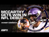 REACTION to J.J. McCarthy leading Vikings to comeback win over Bears in NFL debut
