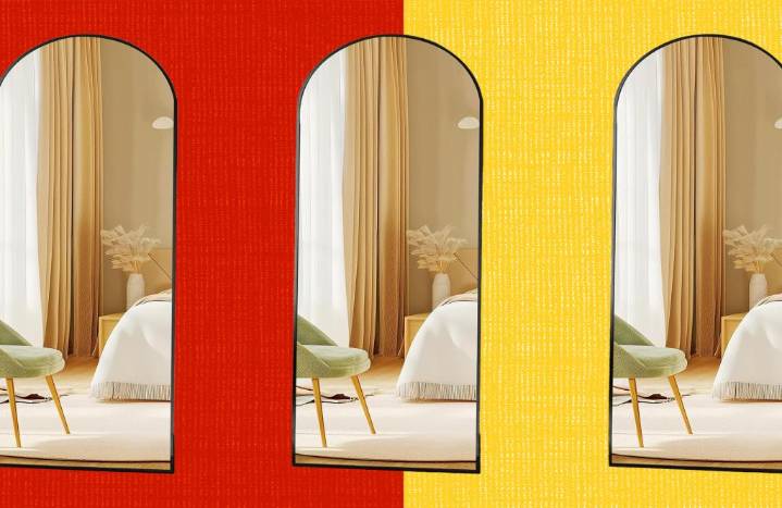 DUMOS 64x21-inch Arched Full Length Mirror with Stand is 36% off