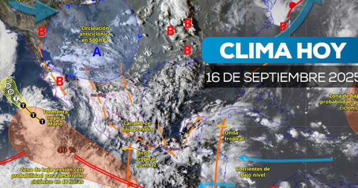Tormentas y riesgo de inundaciones este 16 de septiembre en varias entidades: Conoce el clima hoy