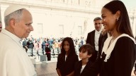 Zoe Saldaña takes family to meet Pope Leo XIV