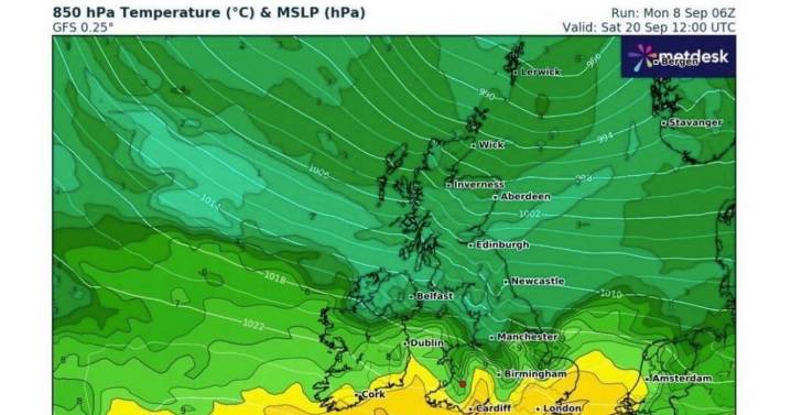 Exact date temperatures soar to 20C as UK weather maps reveal September sizzler