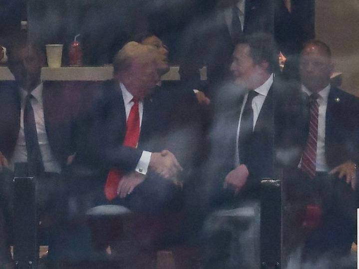 Trump and Musk sit side-by-side at Charlie Kirk memorial