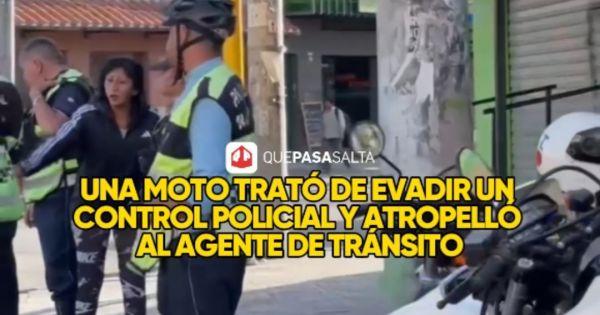 MOTO TRATÓ DE ESCAPAR Y ATROPELLÓ A UN AGENTE DE TRÁNSITO