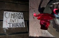 Galería.- Amanecen mensajes antitaurinos en varios municipios