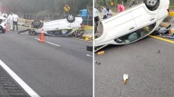 Trágico accidente en la México–Cuernavaca: pareja muere al volcar su automóvil