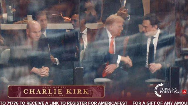Trump y Elon Musk se reencuentran públicamente en funeral de Charlie Kirk