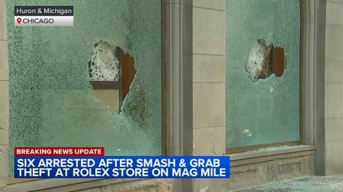 Chicago crime: 6 arrested after suspects smash windows, steal from Magnificent Mile Rolex store on North Michigan Avenue: police