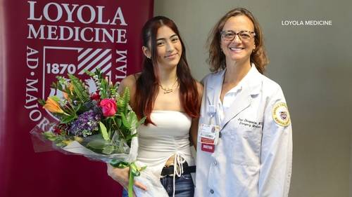 Loyola Medicine cafeteria cashier Keztly Angel saves ER Dr. Joan Dimopoulos with Heimlich maneuver