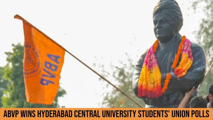 ABVP wins all 6 posts in Hyderabad Central University students’ union elections; check winners list