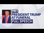 President Trump speaks at Charlie Kirk's funeral
