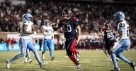 Davis Alexander takes starting quarterback reps at Alouettes practice