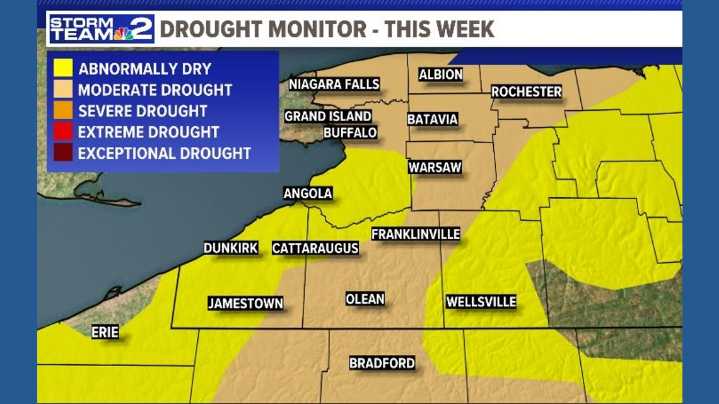 Moderate Drought conditions for most of Western New York