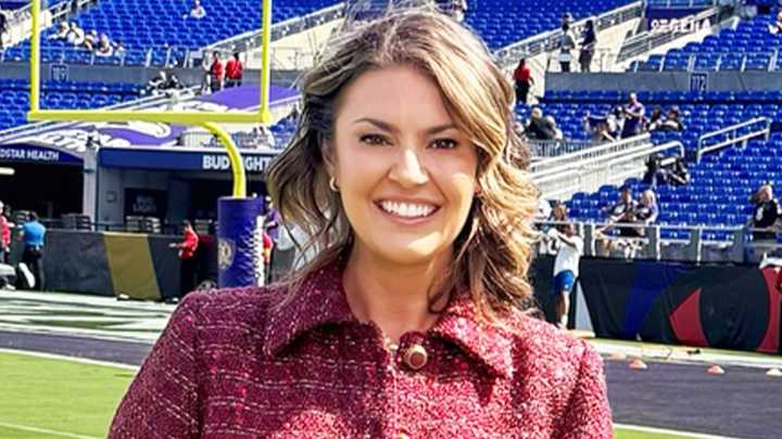 Amanda Balionis labeled 'a natural on the sidelines' as CBS reporter is seen at NFL game after revealing health battle