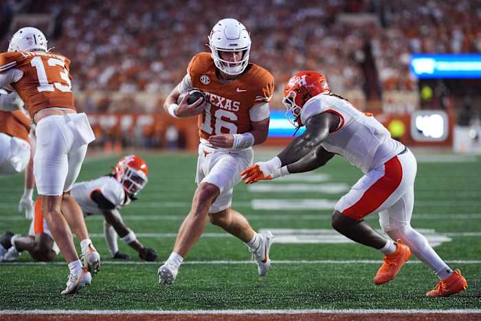 Arch Manning looks sharp with 3 TD passes and No. 8 Texas routs Sam Houston before start of SEC play