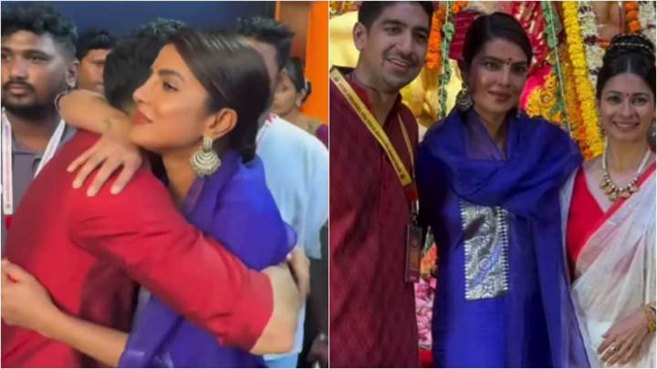 Priyanka Chopra Hugs Ayan Mukerji, Warmly Greets Tanishaa At Durga Puja Celebration In Mumbai