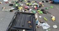 Central Park left in a state with tipped over bins and booze bottles