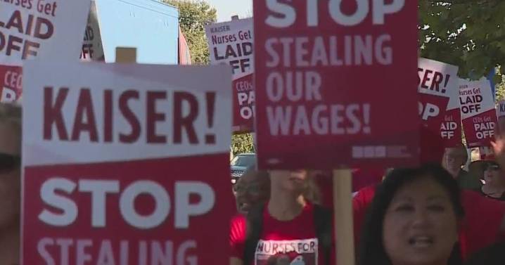Kaiser Permanente nurses protest to call attention to layoffs, AI use in hospitals