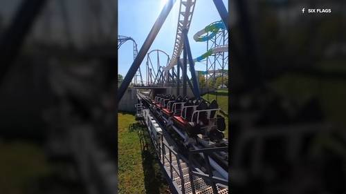 Popular roller coaster Maxx Force running again at Six Flags Great America in Gurnee, Illinois