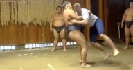 Eric Trump Gets Swung Around by a Sumo Wrestler in Bizarre Stunt