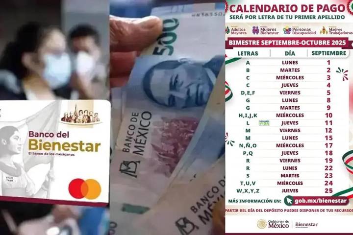 Pensión del Bienestar... ¿Qué apellidos reciben el pago de 6 mil 200 pesos del 9 al 25 de septiembre, según el calendario?