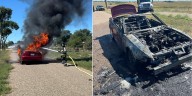 Firefighters knock down vehicle fire in La Junta