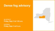 Dense fog advisory active for Tompkins and Cortland counties until Friday morning