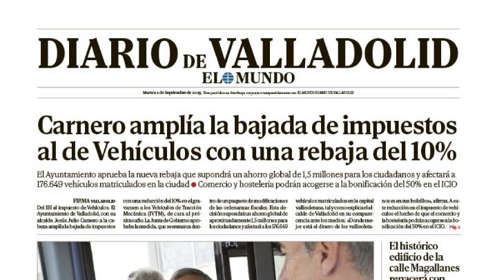 Portada de Diario de Valladolid del 2 de septiembre de 2025